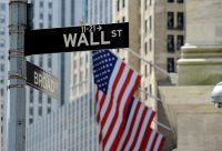 Wall Street sign, downtown Manhattan, New York City